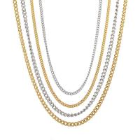 Fashion Stainless Steel Necklace Chain, plated, DIY & twist oval chain 