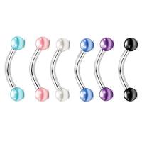 Stainless Steel Curved Barbell, plated, Unisex 