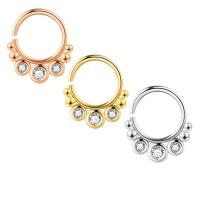 Nose Piercing Jewelry, Brass, plated, Unisex & with cubic zirconia 