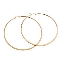 Stainless Steel Hoop Earring, 316L Stainless Steel, Donut, 18K gold plated & for woman 