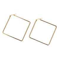 Stainless Steel Hoop Earring, 316L Stainless Steel, Square, 18K gold plated, for woman 