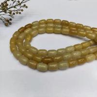 Gelbe Jade Perle, Trommel, poliert, DIY, gemischte Farben, Länge:38 cm, verkauft von Strang