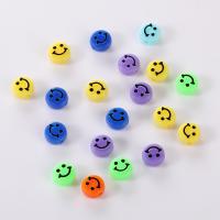 Acrylic Jewelry Beads, Smiling Face, DIY & chemical wash, mixed colors 