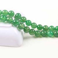 Natürliche grüne Achat Perlen, Grüner Achat, rund, poliert, DIY, grün, 10mm, Länge:38 cm, verkauft von Strang