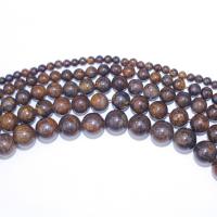 Bronzit Stein Perlen, rund, DIY, gemischte Farben, Länge:40 cm, verkauft von Strang