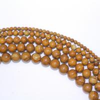 Perles de bois en pierre , pierre de grain, Rond, DIY, Jaune cm, Vendu par brin