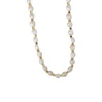 Freshwater Pearl Brass Necklace, with Freshwater Pearl, real gold plated, for woman, mixed colors, 6mm cm 