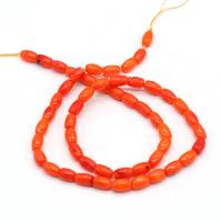Natural Coral Beads, Drum, DIY, orange cm 