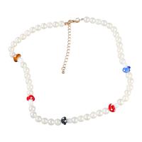 Plastic Pearl Necklace, Zinc Alloy, with ABS Plastic Pearl & Resin, with 2.87 extender chain, fashion jewelry & for woman, multi-colored .91 Inch 