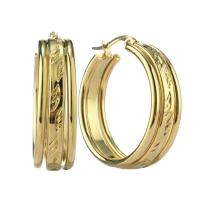 Edelstahl Hoop Ohrringe, für Frau, goldfarben, 30x31mm, verkauft von Paar