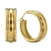 Edelstahl Hoop Ohrringe, für Frau, goldfarben, 24x29mm, verkauft von Paar