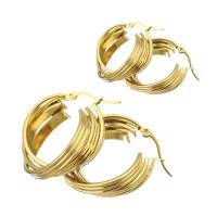Stainless Steel Hoop Earring & for woman, golden 