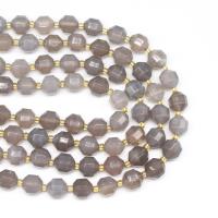 Natürliche graue Achat Perlen, Grauer Achat, mit Seedbead, Laterne, DIY & facettierte, grau, 9x10mm, Länge:38 cm, verkauft von Strang