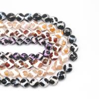 Natural Tibetan Agate Dzi Beads, Round, DIY & faceted cm 