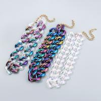 Resin Zinc Alloy Necklace, with Resin, with 3.81 extender chain, fashion jewelry & curb chain & for woman .96 Inch 