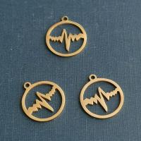 Stainless Steel Pendants, Electrocardiographic, plated, fashion jewelry & Unisex 