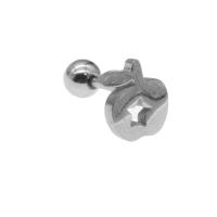 Stainless Steel Ear Piercing Jewelry, Apple, for woman, original color 