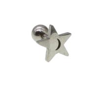 Stainless Steel Ear Piercing Jewelry, Star, for woman, original color 
