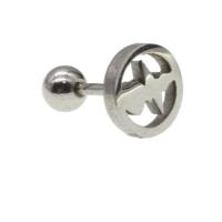 Bijoux de piercing d'oreille en acier inoxydable, Rond, pour femme, couleur originale Vendu par PC