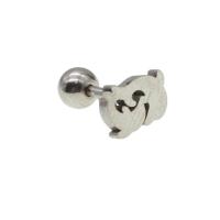 Stainless Steel Ear Piercing Jewelry, Dolphin, for woman, original color 