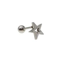 Bijoux de piercing d'oreille en acier inoxydable, étoile, pour femme, couleur originale Vendu par PC