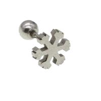 Stainless Steel Ear Piercing Jewelry, Snowflake, for woman, original color 