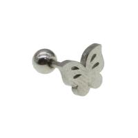 Bijoux de piercing d'oreille en acier inoxydable, papillon, pour femme, couleur originale Vendu par PC