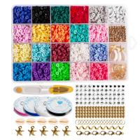 DIY Bracelet Beads Set, Polymer Clay, with Acrylic, multi-colored 6mm 
