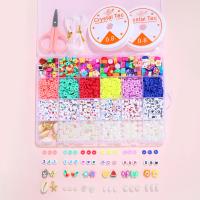 DIY Bracelet Beads Set, Polymer Clay, with ABS Plastic Pearl & Plastic, with letter pattern, multi-colored 