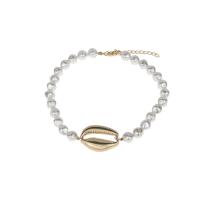 Collier de perles en plastique, alliage de zinc, avec Plastique ABS perle, avec 1.97 chaînes de rallonge, Placage, bijoux de mode & unisexe .20 pouce, Vendu par brin