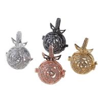 Pregnant Ball Locket Pendant, Brass, plated, micro pave cubic zirconia & for woman & hollow 