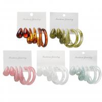 Acrylique Boucles d'oreilles, trois pièces & pour femme, plus de couleurs à choisir, Vendu par fixé