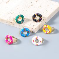 Enamel Zinc Alloy Finger Ring, Donut, fashion jewelry & for woman 