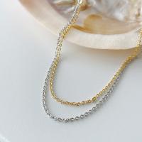 Brass Chain Necklace, with 1.96 inch extender chain, plated, cross chain & for woman Approx 15.74 Inch 