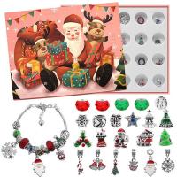 DIY Bracelet Beads Set, Zinc Alloy, Christmas Design & enamel & with rhinestone, multi-colored Approx 9 Inch 