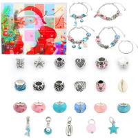 DIY Bracelet Beads Set, Zinc Alloy, with Crystal, Christmas Design & enamel & with rhinestone, multi-colored Approx 9.84 Inch 