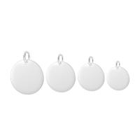 Sterling Silver Pendants, 925 Sterling Silver, Flat Round, DIY silver color 