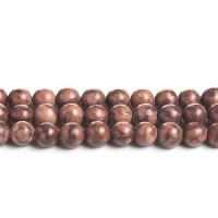 Perles de bois en pierre , pierre de grain, Rond, poli, normes différentes pour le choix, brun Environ 14.6 pouce, Vendu par brin