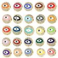 Cubic Zirconia Micro Pave Brass Beads, plated, fashion jewelry & evil eye pattern & micro pave cubic zirconia 10mm 