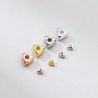 Sterling Silver Beads, 925 Sterling Silver, Triangle, plated 