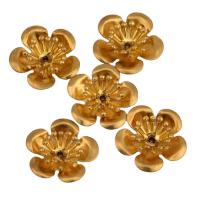 Brass Bead Cap, Flower, golden 