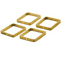 Brass Jewelry Pendants,  Square, golden 