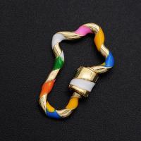 Brass Screw Carabiner Lock Charms, plated, DIY & enamel, multi-colored 