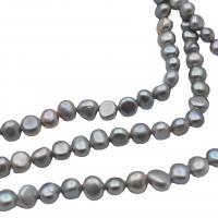 Button Cultured Freshwater Pearl Beads, DIY, grey, 8-9mm cm 