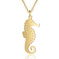 Stainless Steel Animal Pendants, Seahorse, plated, hollow 