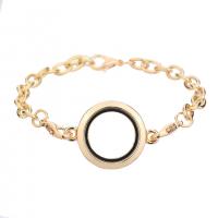 Floating Locket Bracelet & Bangle, Zinc Alloy, with Glass, Round, plated, for woman cm 