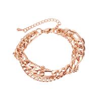 Stainless Steel Chain Bracelets, with 2.17inch extender chain, plated, multilayer & for woman .3 Inch 