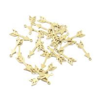 Brass Jewelry Pendants, arrowhead, plated, yellow 