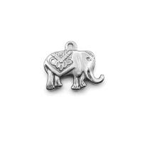 Stainless Steel Animal Pendants, Elephant, polished, silver color 