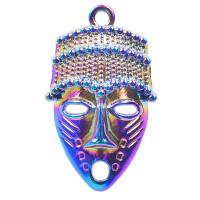 Stainless Steel Pendants, Zinc Alloy, Mask, colorful plated, DIY, multi-colored cm 